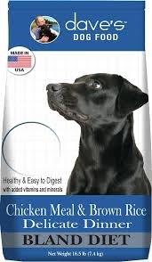 Dave’s dry Bland diet dog food